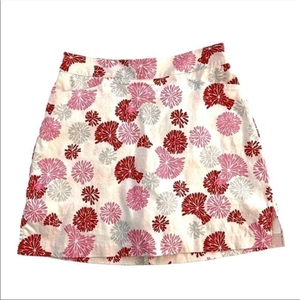 LADY HAGEN White Pink Floral Golf Skort 8
